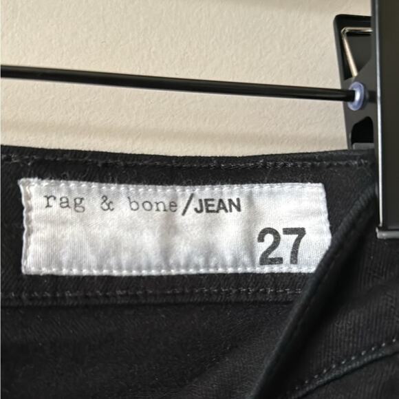 RAG & BONE DOUBLE HEM CROP FLARE JEANS SIZE 27 BLACK & CHARCOAL - Picture 6 of 7